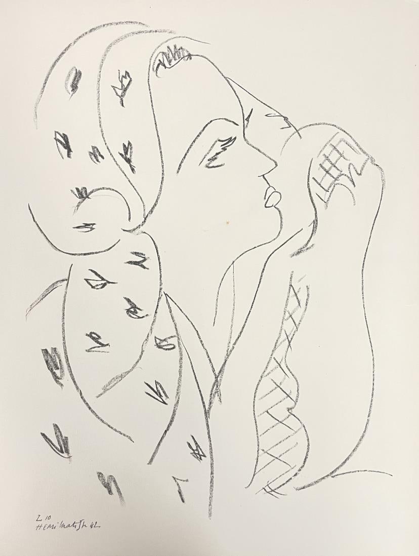 Henri Matisse (After) - Untitled (Portrait of Woman 2): Artist: Henri Matisse (After) Title: Untitled (Portrait of Woman 2) Year: 1943 Dimensions: 12 1/2in. by 9 1/2in. Edition: from the rare limited edition of 1000 Publisher: Martin Fabiani Editeur