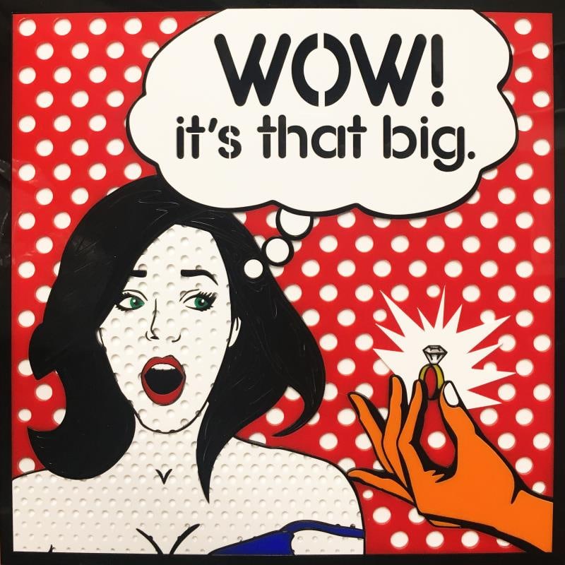 Mitch Mitchell AKA Mitch and the Machine - Wow: Artist: Mitch Mitchell AKA Mitch and the Machine Title: Wow Year: 2023 Dimensions: 16in. by 16in. Edition: From the Rare Limited Edition Medium: Layered Colored Cut Plexiglass Condition: Excellent