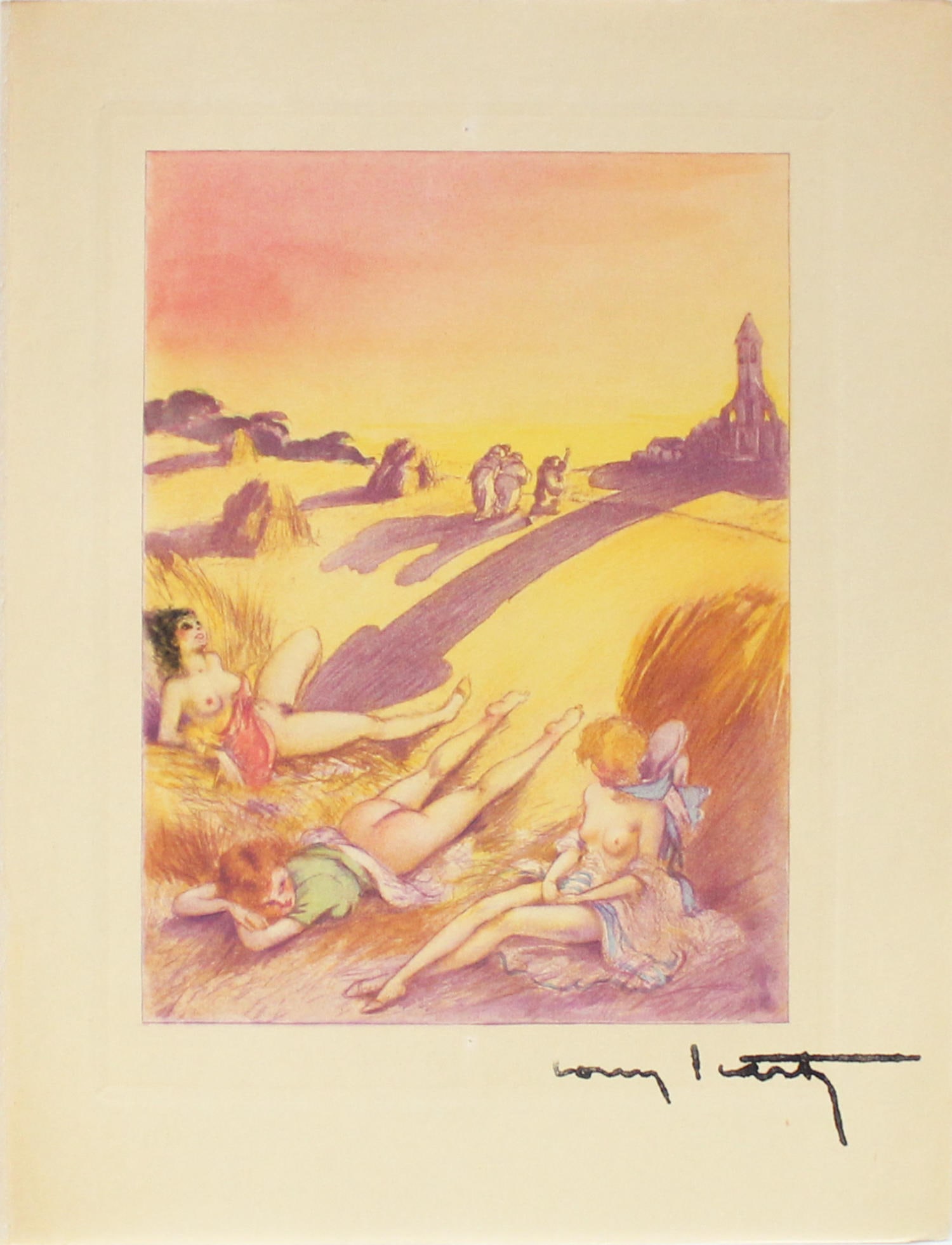 Louis Icart - Untitled: Artist: Louis Icart Title: Untitled Year: 1936 Dimensions: 9.5in. by 7.3in. Edition: From rare limited edition Publisher: Le Vasseur et Cie Paris Suite: Gargantua et Pantagruel Medium: Original
