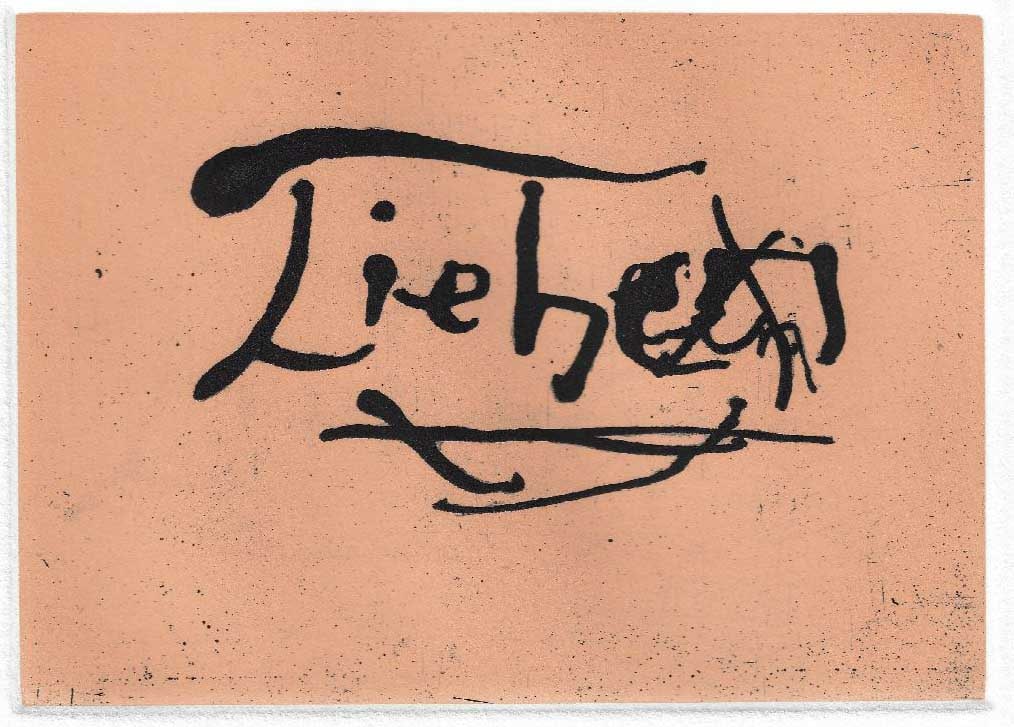 Robert Motherwell - Philology: Artist: Robert Motherwell Title: Philology Year: 1988 Dimensions: 4 1/4 x 6 in. Edition: IV from the limited Printer's Proof edition of V, aside from the edition of 40 Publisher: Arion Press, San