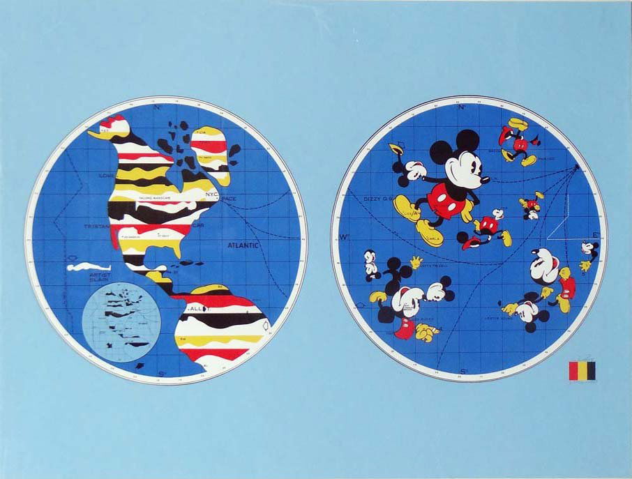 Ernest Trova "Mickey Mouse World": Artist: Ernest Trova Title: Mickey Mouse World Year: 1968 Medium: Original serigraph on paper Edition: From the limited edition of 60 Size: 23" x 29" Signature: Hand signed by the artist