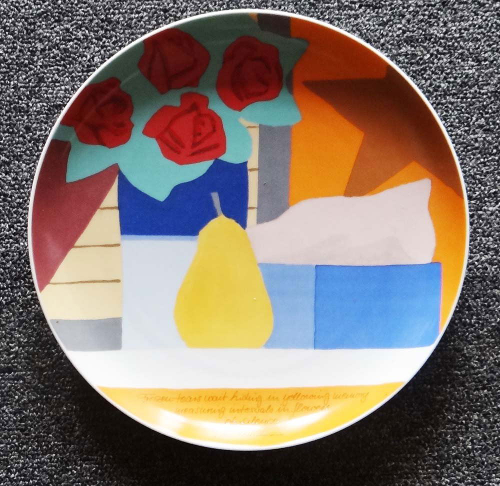 Tom Wesselmann "Frozen Tears" ceramic plate: Artist: Tom Wesselmann Title: Frozen Tears Year: 1985 Original glazed ceramic plate designed by Wesselmann Edition: Limited edition of 3000 Publisher: Rosenthal Size: 10 1/4" diameter Si
