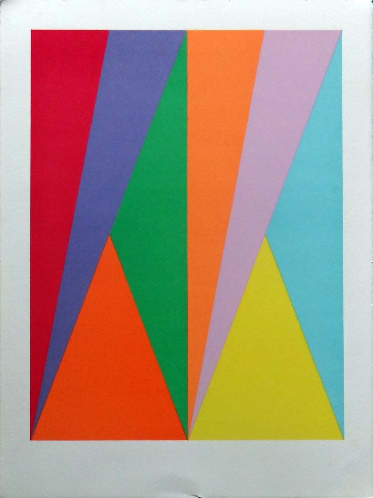 Max Bill original lithograph: Artist: Max Bill Title: Untitled Suite: Xxe Siecle Vol XI Year: 1958 Medium: Original lithograph in colors on paper Edition: Limited edition of 575 Size: 14" x 10 1/2" Printer: Fernand M