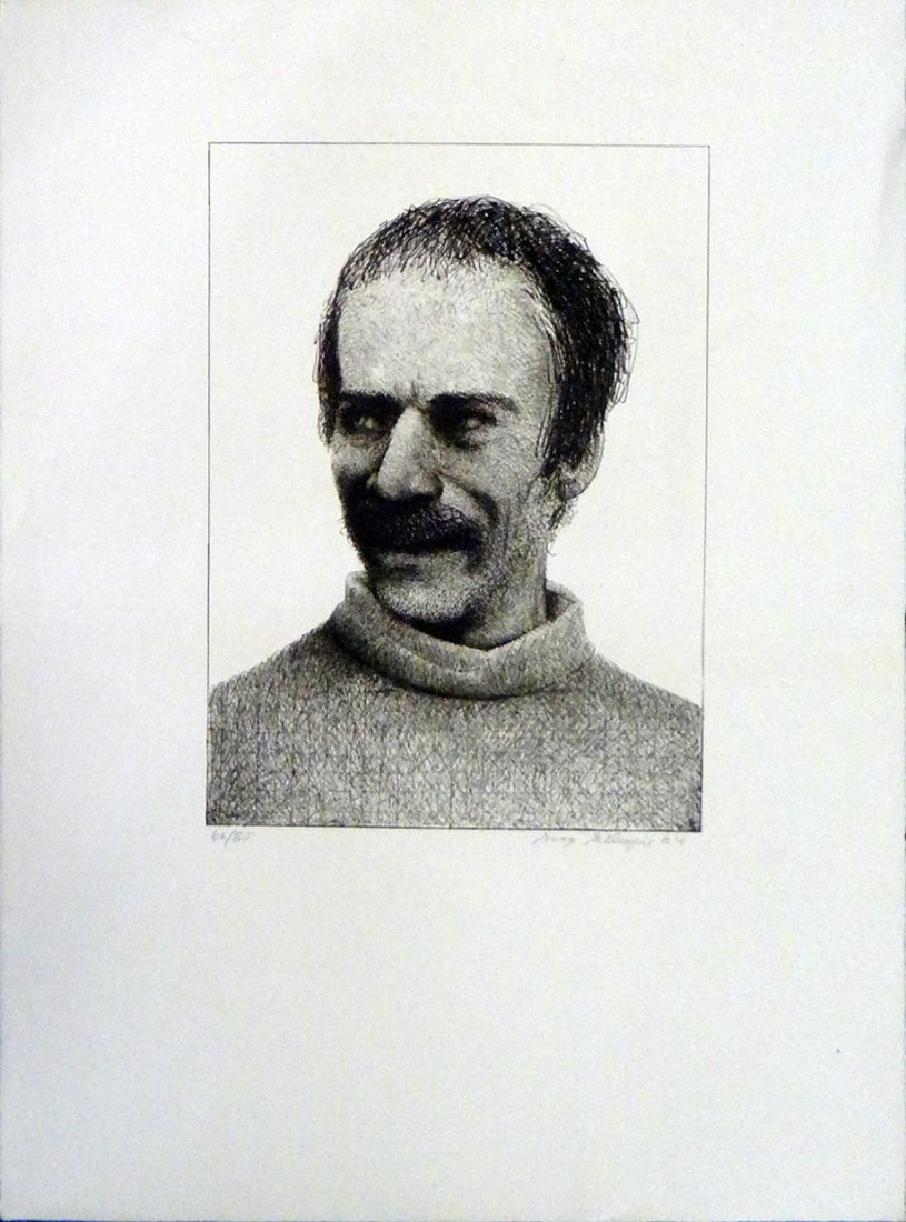 Gregory Gillespie "Self Portrait (Atelier Project)": Artist: Gregory Gillespie Title: Self Portrait Suite: The Atelier Projet Year: 1984 Medium: Original lithograph on paper Edition: From the limited edition of 85 Size: 16 3/4" x 12" Signa