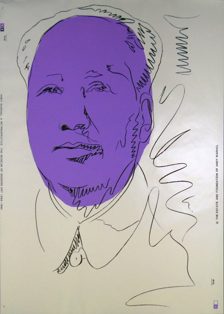 Andy Warhol "Mao Wallpaper": Artist: Andy Warhol Title: Mao (Wallpaper) Medium: Original silkscreen in colors on wallpaper Size: 39 3/4" x 29 3/4" Year: 1989-90 Edition: Limited edition Publisher: Warhol Foundation and Factory Ed