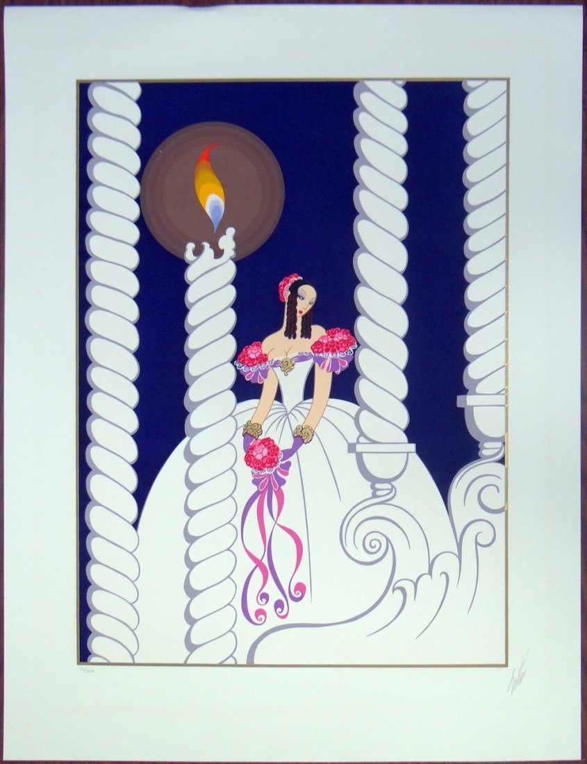Erte "La Traviata": Artist: Erte Title: La Traviata Year: 1982 Medium: Original serigraph in colors on paper Edition: From the limited edition of 300 Size: 32" x 24" Signature: Hand signed by the artist in pencil COA pro