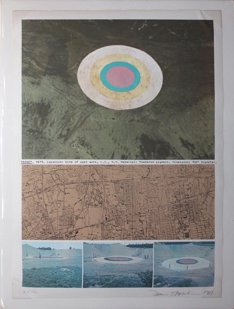 Dennis Oppenheim "Target": Artist: Dennis Oppenheim Title: Target Year: 1981 Medium: Original lithograph in colors on paper Edition: From the AP limited edition of 30 Size: 42 1/2" x 29 3/4" Signature: Hand signed by the artist