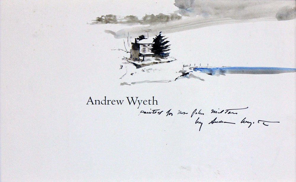 Andrew Wyeth "Kuerner's Farm": Artist: Andrew Wyeth Title: Kuerner's Farm Medium: Original watercolor painting in colors on paper Edition: Unique, original work of art Size: 9 3/4" x 14 3/4" Signature: Hand signed by the artist <