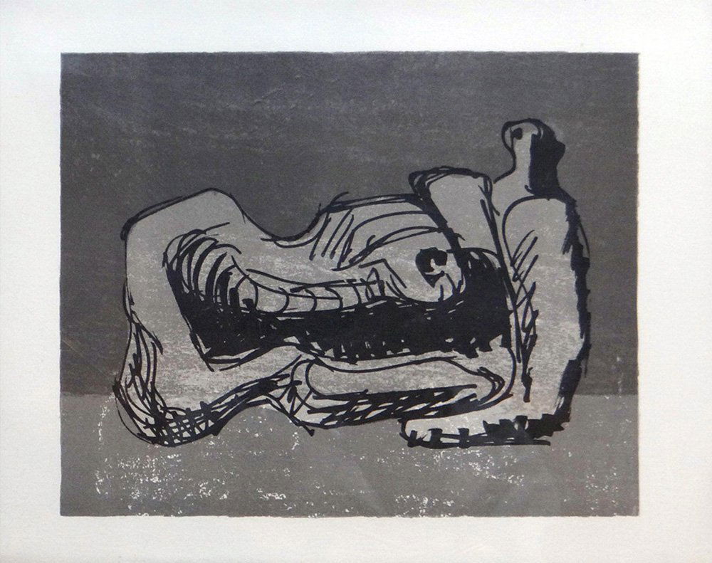 Henry Moore "Homage to San Lazzaro": Artist: Henry Moore Title: Homage to San Lazzaro Suite: San Lazzaro et ses Amis Year: 1975 Medium: Original lithograph on paper Edition: From the limited edition of 575 Printer: Curwen Studio, London