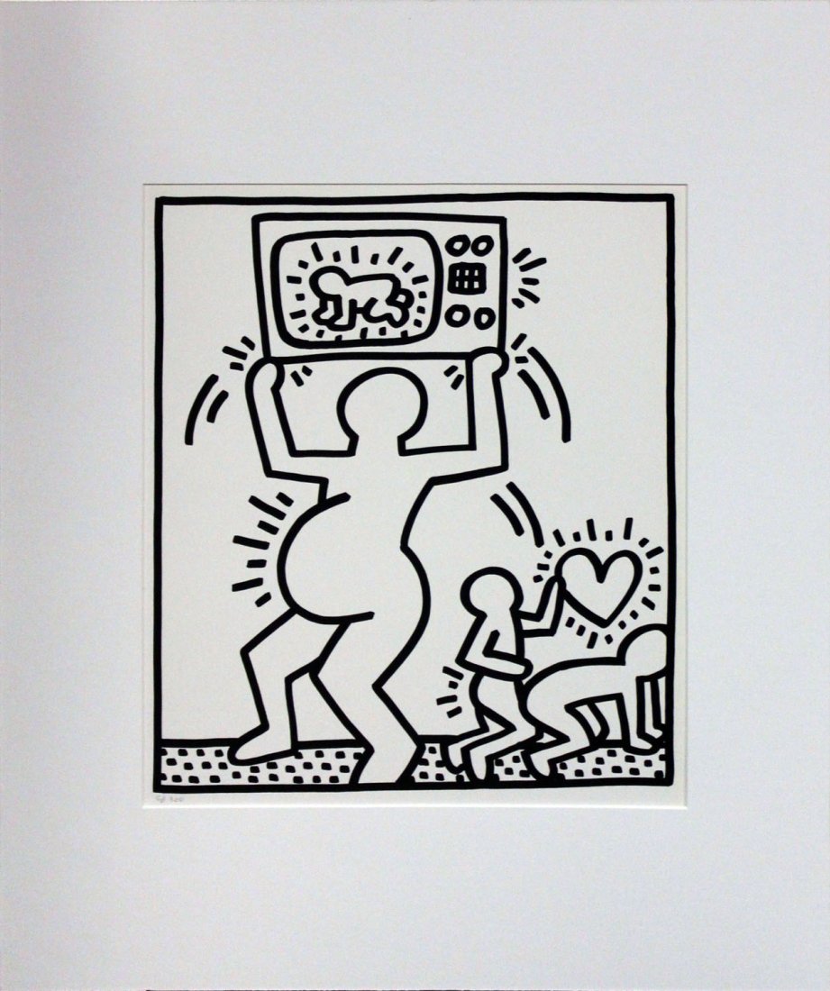 Keith Haring, one plate from "Galerie Lucio Amelio: Artist: Keith Haring Title: Untitled Suite: Galerie Lucio Amelio Catalogue Year: 1983 Medium: Lithograph on heavy paper Edition: From the limited edition of 300 Publisher: Galerie Lucio Amelio,