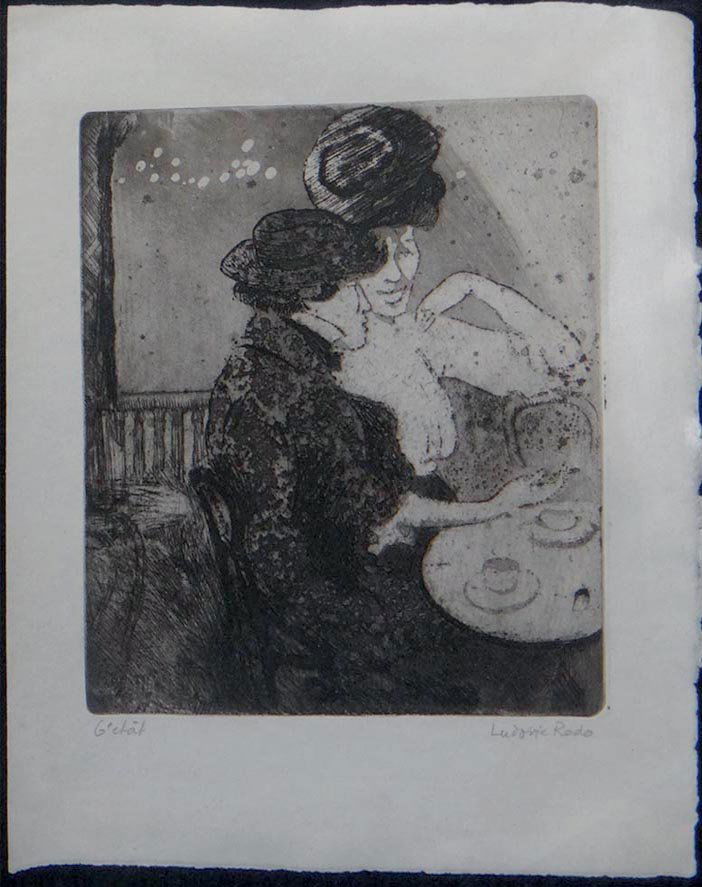 Ludovic Rodo Pissarro oiginal etching: Artist: Ludovic Rodo Pissarro Title: Untitled Medium: Original etching with aquatint on paper Edition: Proof aside from the edition Notation: Notated "L'Etat" in pencil Signature: Hand signed by the a
