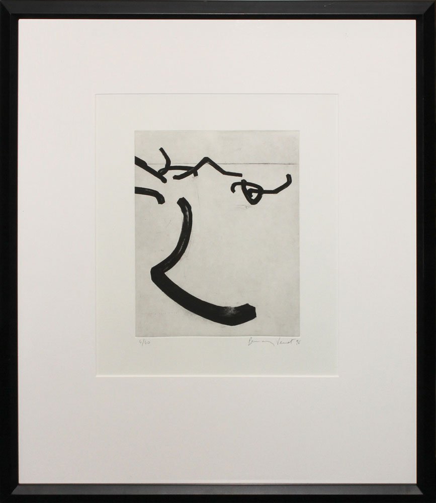 Bernar Venet "Random Combination of Indeterminate: Artist: Bernar Venet Title: Random Combination of Indeterminate Lines Year: 1996 Medium: Original etching with aquatint on paper Edition: From the limited edition of 40 Publisher: Graphic Studio, Tamp