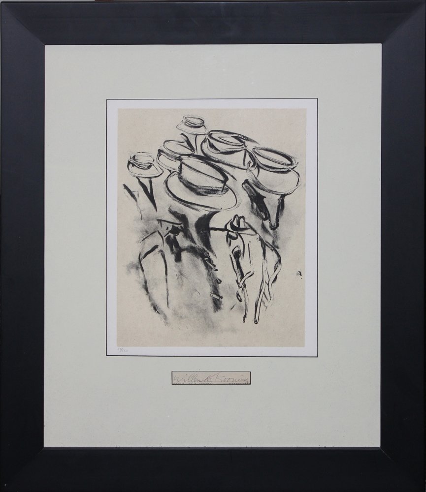 Willem DeKooning lithograph with signature: Artist: Willem DeKooning Title: Untitled Suite: Seventeen Lithographs for Frank O'Hara Year: 1988 Medium: Original lithograph in colors on Arches paper Edition: From the limited edition of 550 P