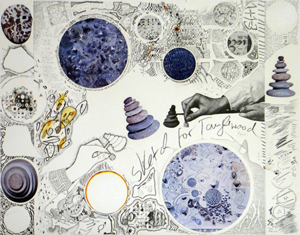 Mary Bauermeister "Sketch for Tanglewood Press": Artist: Mary Bauermeister Title: Sketch for Tanglewood Press Suite: New York International Year: 1966 Medium: Original mixed media: photolithograph and collage, hand painted; with hand painted objects