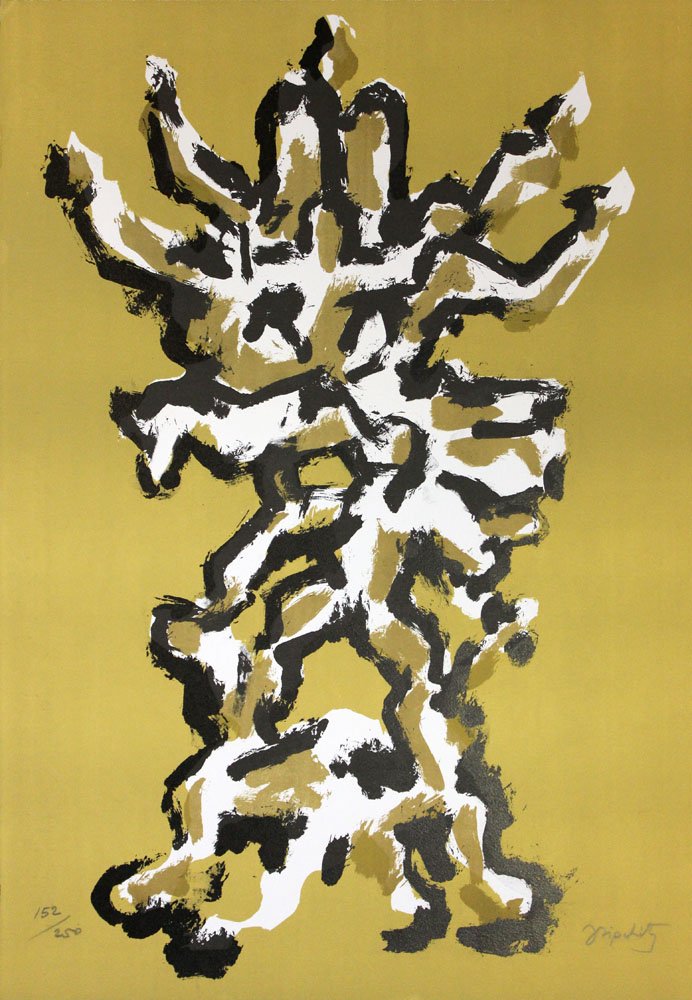 Jacques Lipchitz "Tree of Life I": Artist: Jacques Lipchitz Title: Tree of Life I Suite: Tree of Life Year: 1972 Medium: Original lithograph in colors on paper Edition: From the limited edition of 250 Size: 26" x 18" Sign