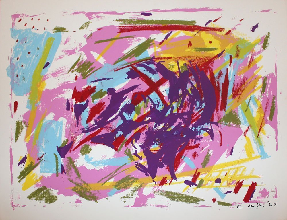 Elaine DeKooning, one plate from "New York Ten": Artist: Elaine DeKooning Title: Untitled Suite: New York Ten Year: 1964 Medium: Original silkscreen in colors on paper Edition: From the limited edition of 200 Printer: Chiron Press Publ