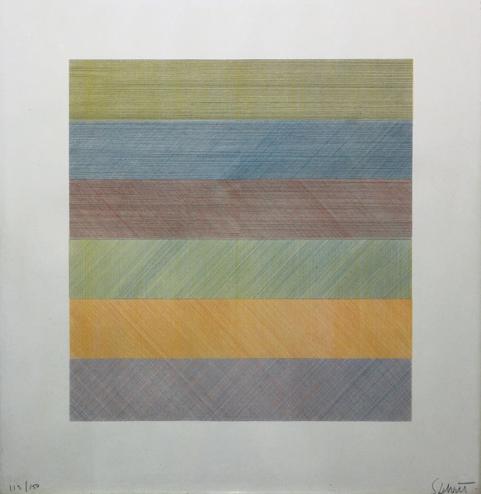 Sol LeWitt, one plate from Composite Series: Artist: Sol LeWitt Title: Composite Series II Suite: Composite Series Year: 1970 Medium: Original serigraph in colors on paper Edition: From the limited edition of 150 Printer: John Campione, NY