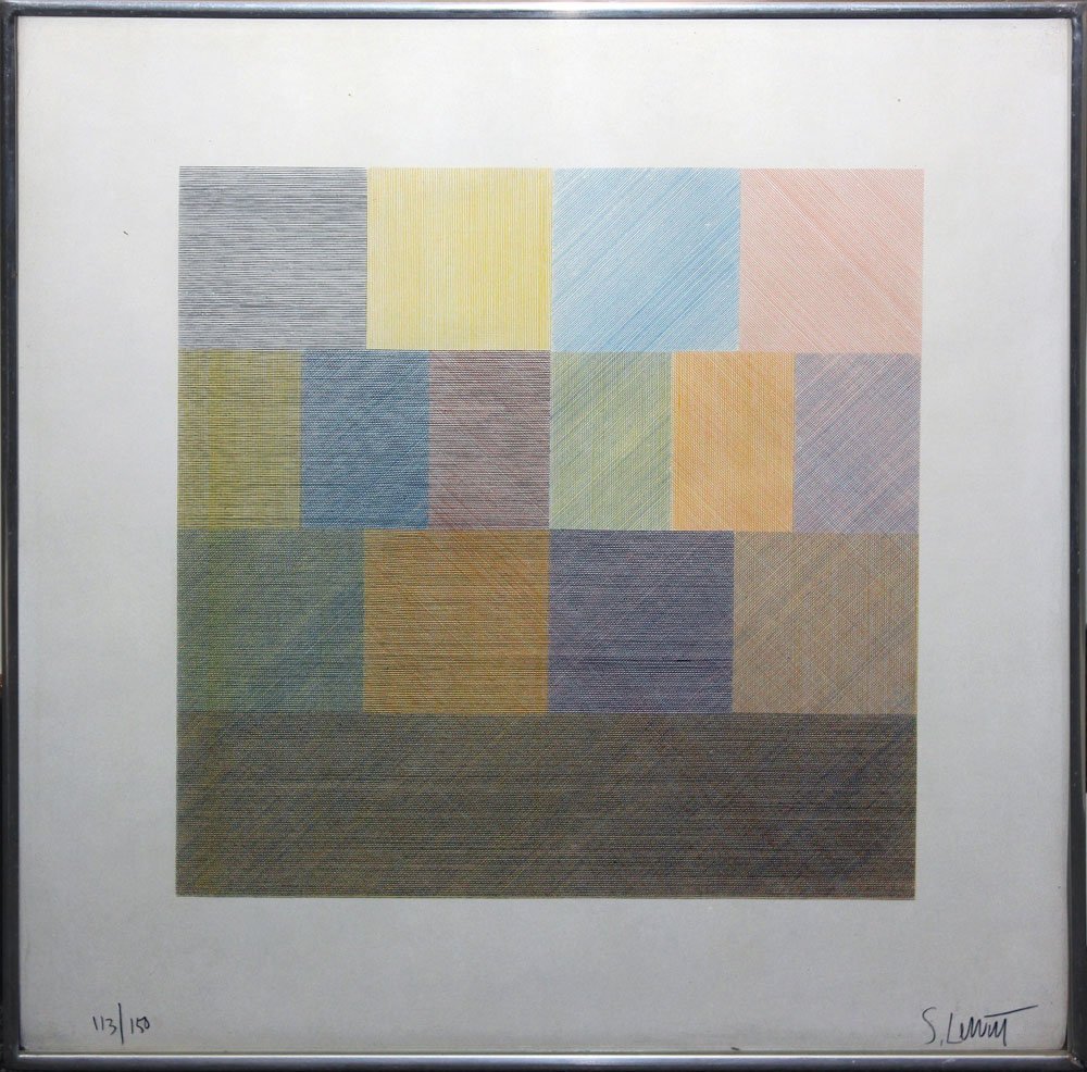 Sol LeWitt, one plate from Composite Series: Artist: Sol LeWitt Title: Composite Series V Suite: Composite Series Year: 1970 Medium: Original serigraph in colors on paper Edition: From the limited edition of 150 Printer: John Campione, NY<