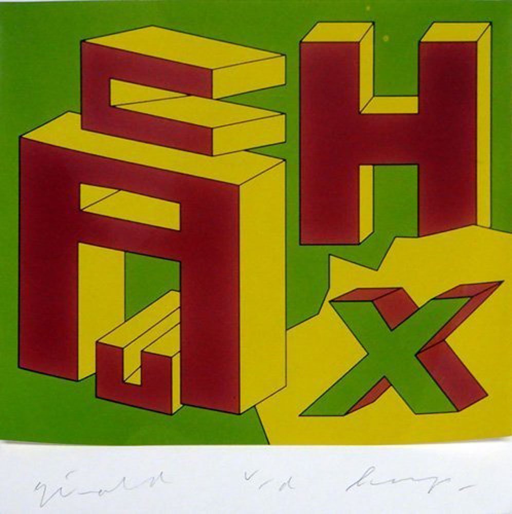 Robert Longo "Untitled": Artist: Robert Longo Title: Untitled Suite: Vita Brevis Ars Longa Year: 1984 Medium: Original silkscreen in colors on gloss paper Edition: From the limited edition of 75 Size: 14" x 14" (image)<