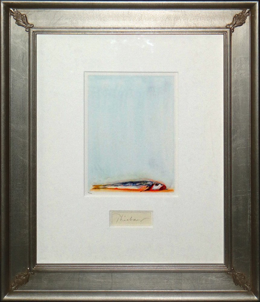 Wayne THiebaud "Trout Fishing in America": Artist: Wayne ThiebaudTitle: Trout Fishing in AmericaSuite: Trout Fishing in AmericaYear: 1994Medium: Original lithograph in colors on paper wirh complimentary signature on a separate sheetEdition: Fr