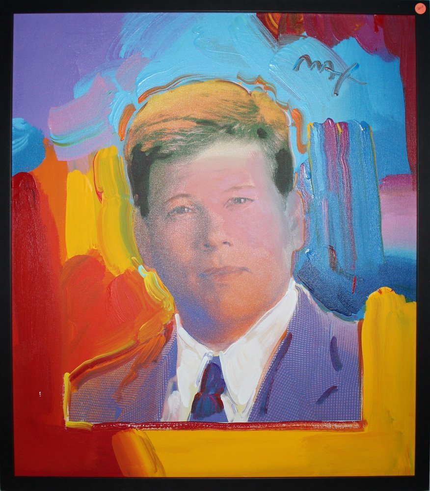 Peter Max "Tim Durham": Artist: Peter MaxTitle: "Tim Durham"Medium: Original acrylic on canvasSize :32 x 28Edition:Unique original work of art, one of a kind.Signature: Hand signed by the artist. Stamped by Max Studios and c