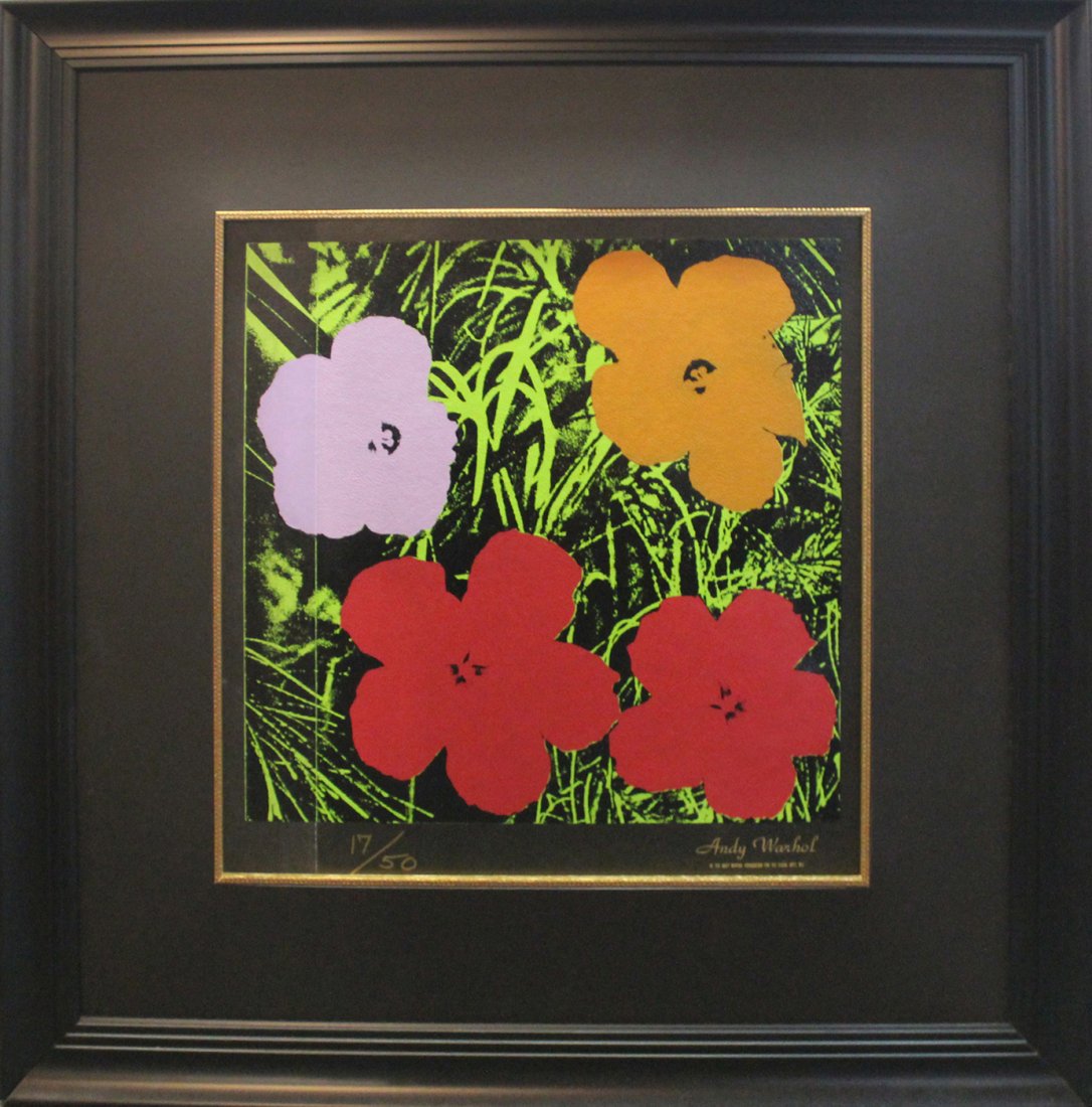 Andy Warhol "Flowers": Artist: Andy Warhol Title: Flowers Suite: Flowers Year: c. 1964 Medium: Silkscreen Edition: 17 from the limited edition of 50 Signature: Signed in the plate COA provided. Guaranteed