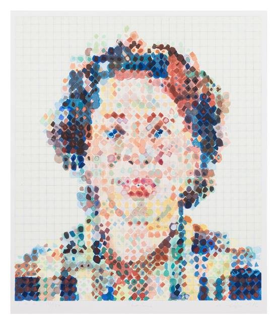 Chuck Close "Leslie": Artist: Chuck Close Title: Leslie Year: 1986 Medium: Color woodblock Edition: 131 from the limited edition of 150 Size: 24 3/4" x 21 3/8" Signature: Signed and dated by the artist CO