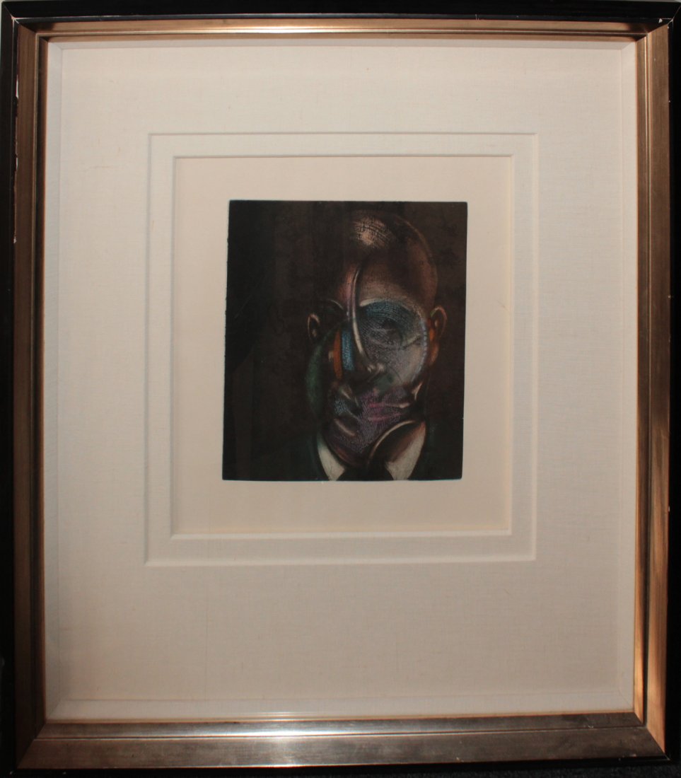 Francis Bacon "Portrait of Michel Leiris": Artist: Francis Bacon Title: Portrait of Michel Leiris Medium: Original etching aquatint on Arches paper Edition: From the rare limited edition Year: 1985 Size: 29 1/2" 26" Condition: Mint <