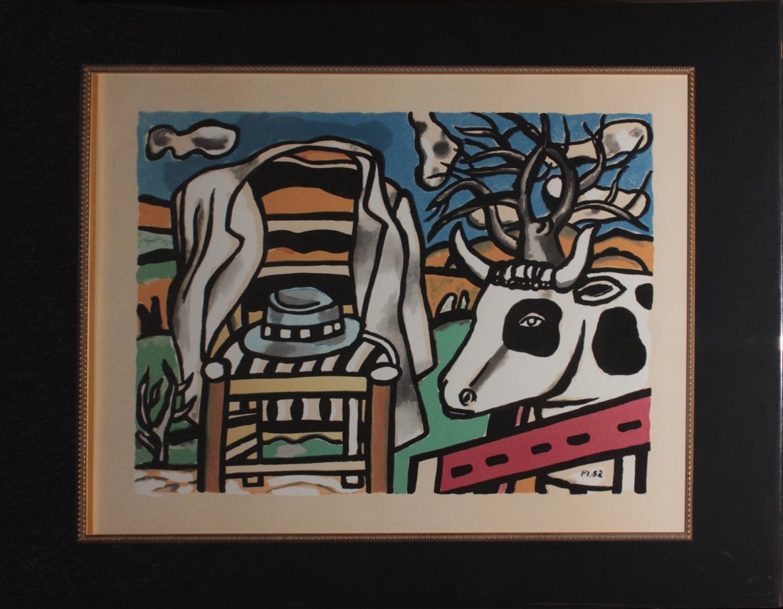 Fernand Leger "La Chaise": Artist: Fernand Leger Title: La Chaise Year: 1952 Medium: Color lithograph on paper Edition: From the rare limited edtion Size: 18 3/4 x 22 1/2" Signature: Signed in the stone, lower right <