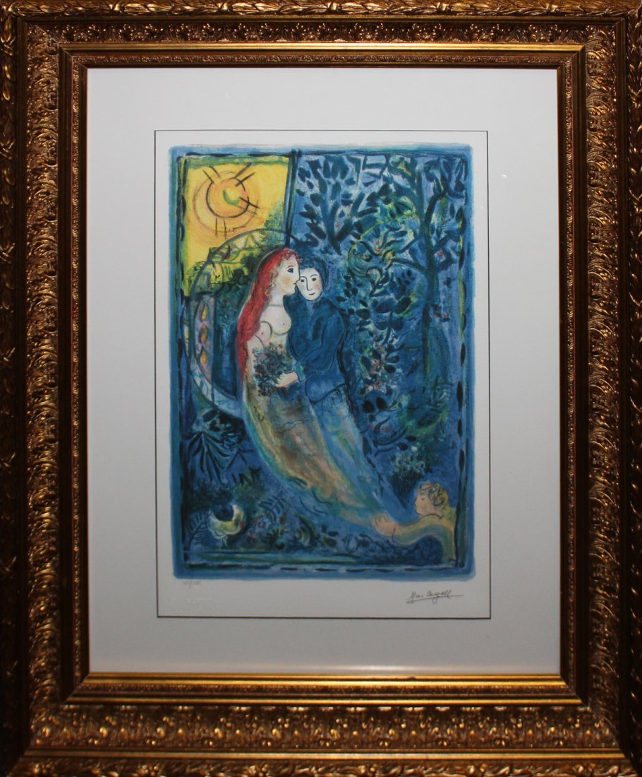 Marc Chagall "The Wedding": Artist: Marc Chagall Title: The Wedding Year: 1943 Medium: Original lithograph in color on paper Edition: 183 from the rare limited edition of 375 Signature: Signed and numbered by the artist <