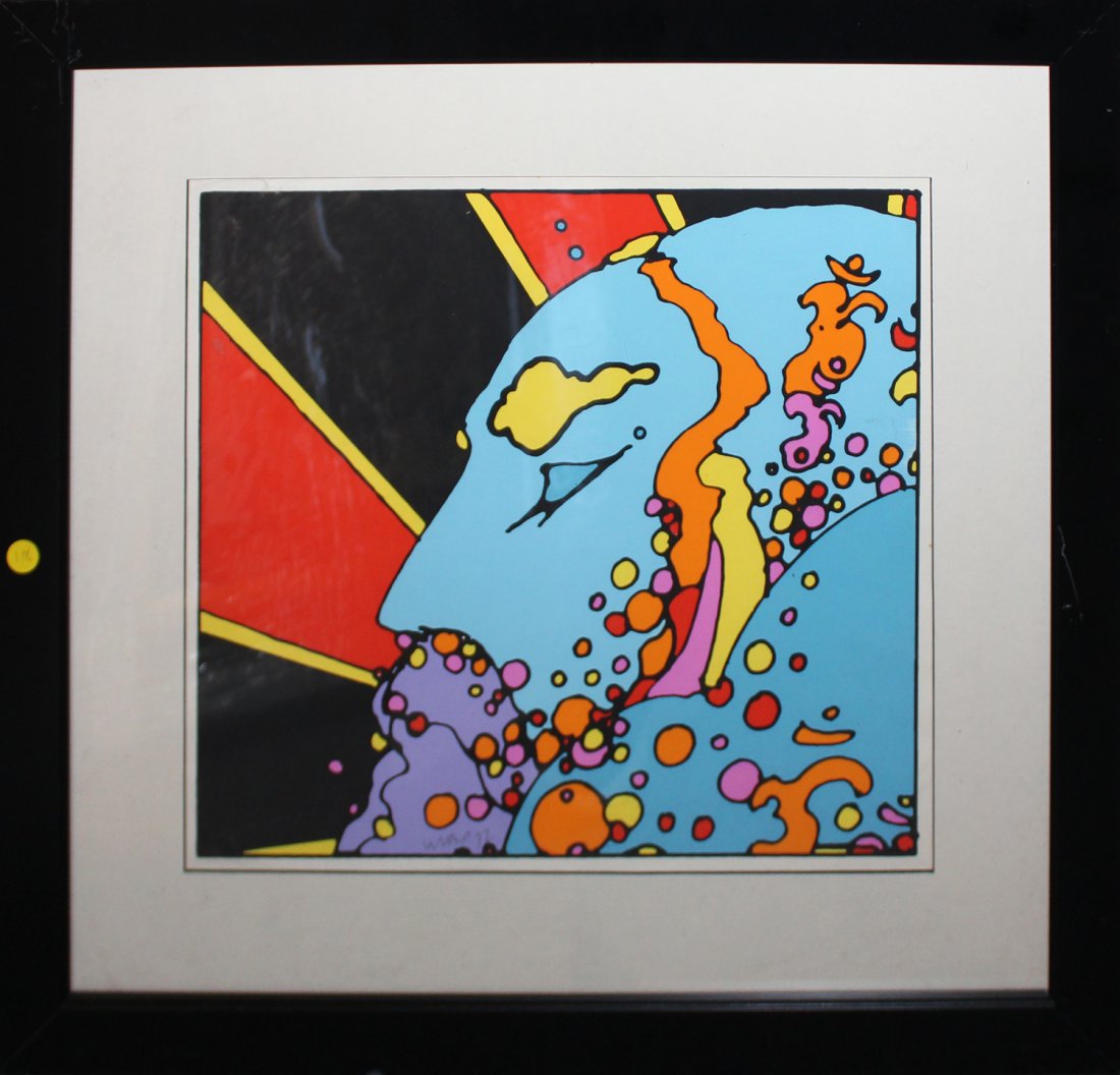 Peter Max "Yoga Guru": Artist: Peter Max Title: Yoga Guru Year: 1970 Medium: Serigraph on TH Saunders paper Edition: Printers prood form the rare limited edition HC/VI Size: 18" x 16 1/4" Signature: Hand signed and nu