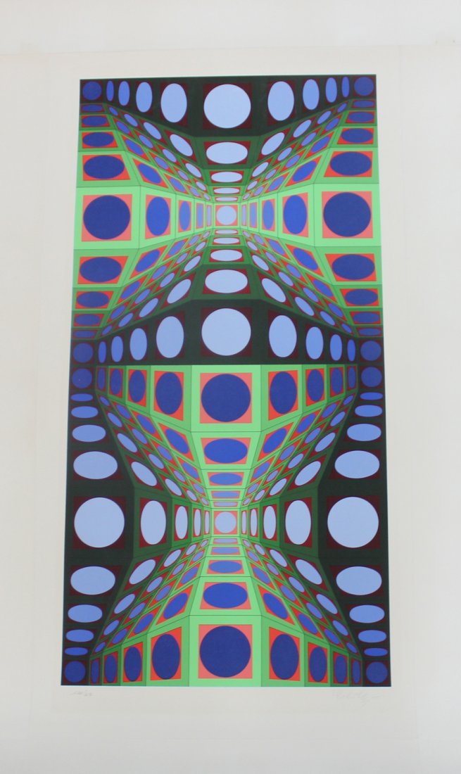 Victor Vasarely "Pava": Artist: Victor Vasarely Title: Pava Year: 1978 Medium: Serigraph Edition: From the limited edition of 250 Size: 42 3/4" x 25 1/2" Signature: Signed and numbered by the artist in pencil