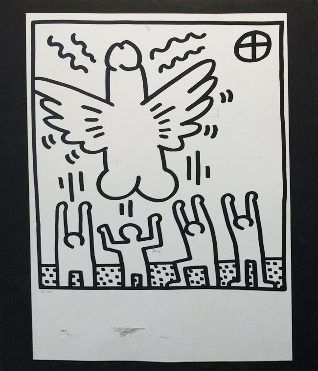 Keith Haring, from Galerie Lucio Amelio Catalogue: Artist: Keith Haring Title: Untitled Year: 1983 Suite: Galerie Lucio Amelio Catalogue Medium: Lithograph in color on paper Edition: From the rare limited edition of 300 COA provided. Guarant