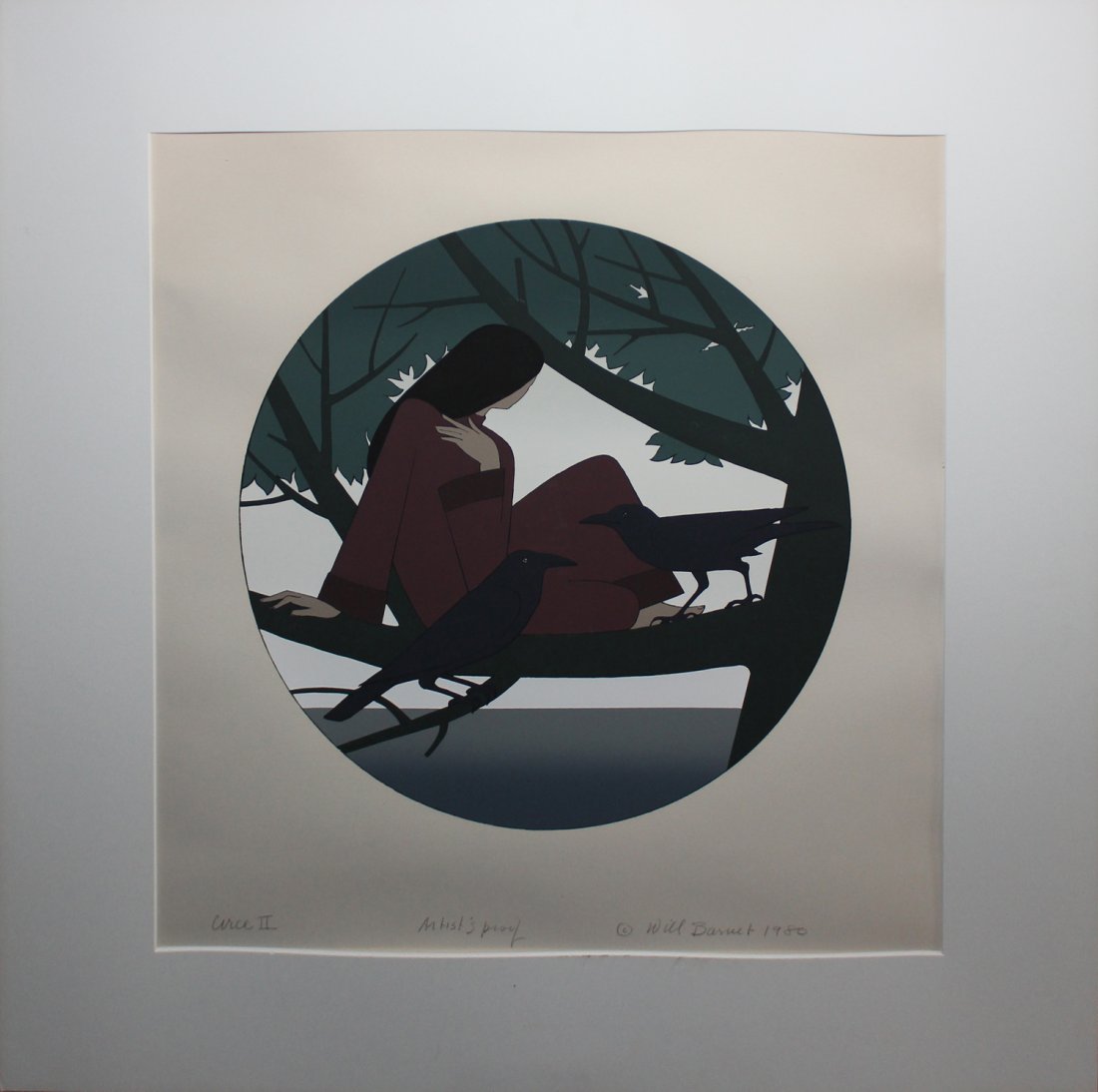 Will Barnet "Circe II": Artist: Will Barnet Title: Circe II Year: 1980 Medium: Lithograph in colors Edition: AP from the limited edition of 200 Size: 23 1/4" x 24 1/4" Signature: Signed, dated, and titled by the artist