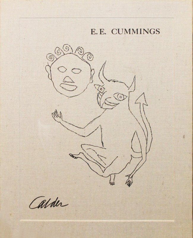 Alexander Calder "Santa Claus" Silkscreen Cover: Artist: Alexander Calder Title: Santa Claus (cover) Suite: E.E. Cummings Santa Claus Year: 1974 Medium: Original silkscreen on bookcloth cover Edition: From the limited edition Printer: l'Atelie