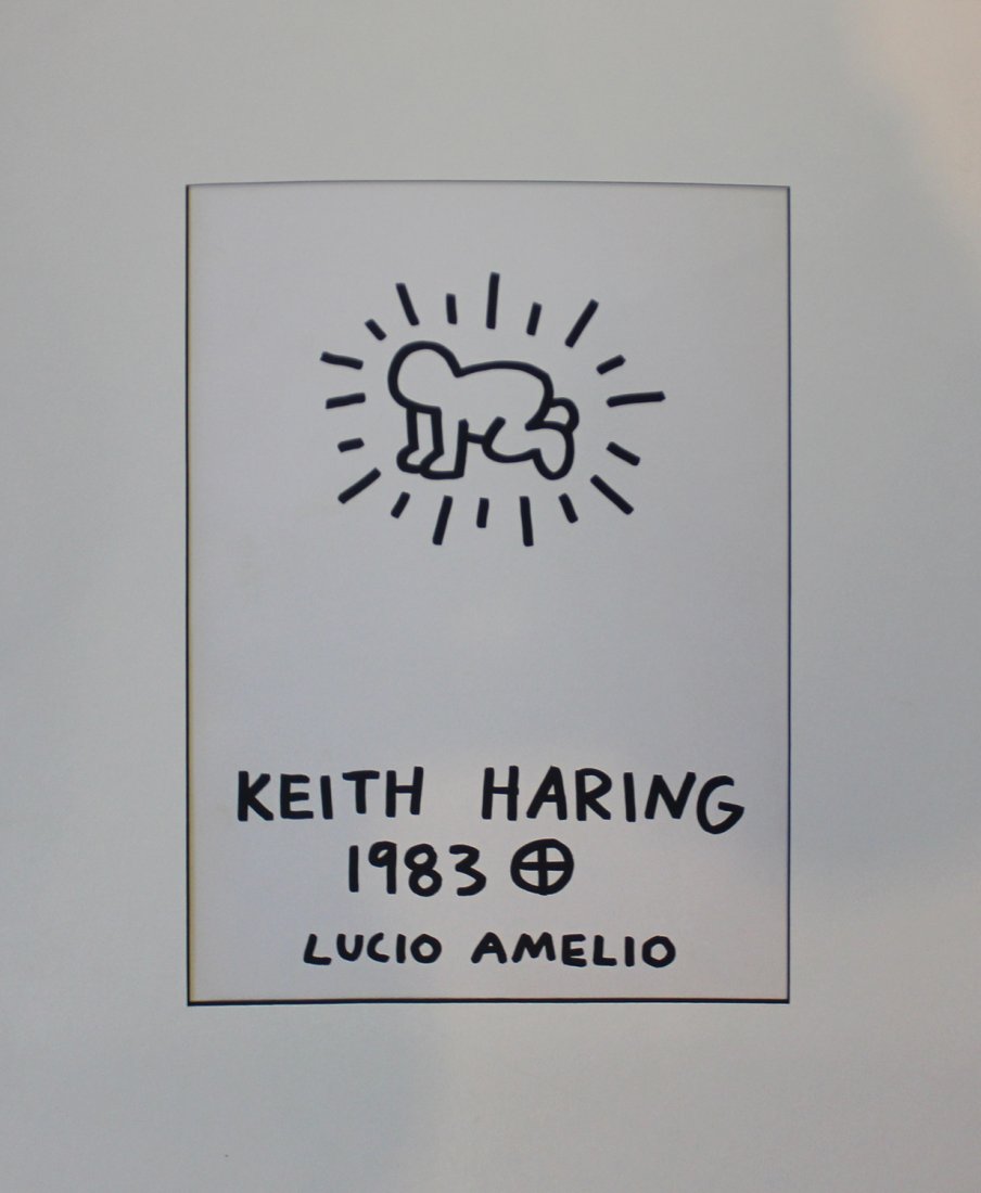 Keith Haring "Untitled (from Galerie Lucio Amerlio: Artist: Keith Haring Title: Untitled Suite: Galerie Lucio Amerlio Catalogue Medium: Lithograph in color on paper Year: 1983 Edition: From the limited edition of 300 Size: 16 1/4" x 12"