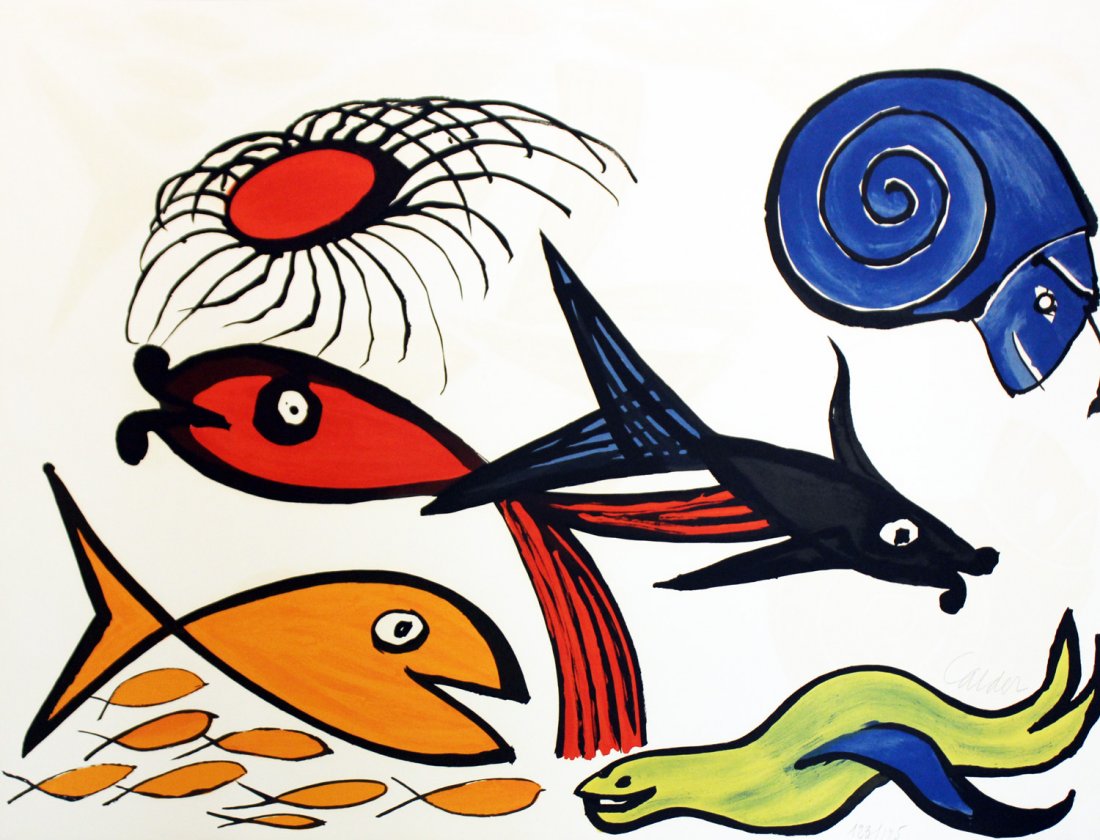 Alexander Calder, from Our Unfinished Revolution: Artist: Alexander Calder Year: 1975 Suite: Our Unfinished Revolution Medium: Color lithpgraph on Arches paper Edition: From the rare limited edition of 175 Publisher: Alba Editions, Inc., New York <