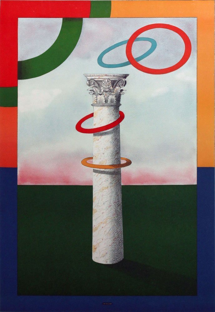 Milton Glaser "Olympic Rings": Artist: Milton Glaser Title: Olympic Rings Year: 1983 Medium: Original lithographic poster in colors on paper Edition: From the limited edition Publisher: Knapp Communications Corporation, Los Angeles