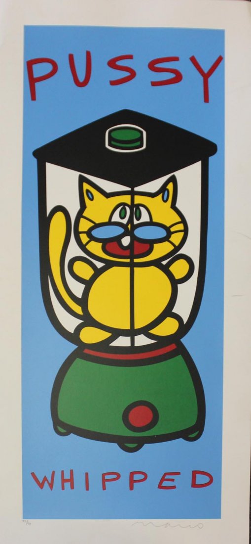 Marco "Pussy Whipped": Artist: Marco Title: Pussy Whipped Year: 2000 Medium: Original serigraph on paper Edition: From the rare limited edition of 90 Size: 35" x 14" Publisher: Kato Art Studio, California Sign