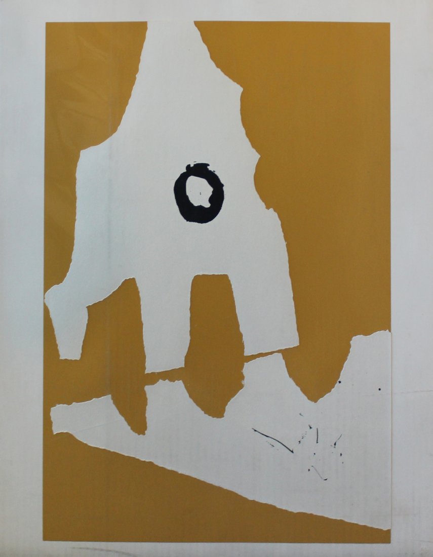 Robert Motherwell "Untitled": Artist: Robert Motherwell Title: Untitled Year: 1964 Suite: 10 Works by 10 Painters Medium: Original collage and lithograph Edition: From the rare limited edition of 500 Size: 24 1/16" x 20 1/8"