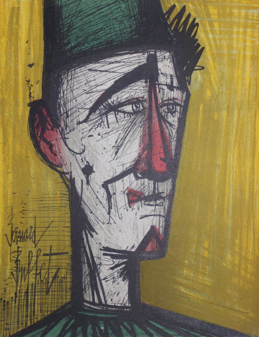 Bernard Buffet "Le Pain et le Vin": Artist: Bernard Buffet Title: Le Pain et le Vin Year: 1968 Medium: Original lithograph in colors Edition: From the rare limited edition Printer: Mourlot Freres Size: 12 1/4" x 9 1/2" Sig
