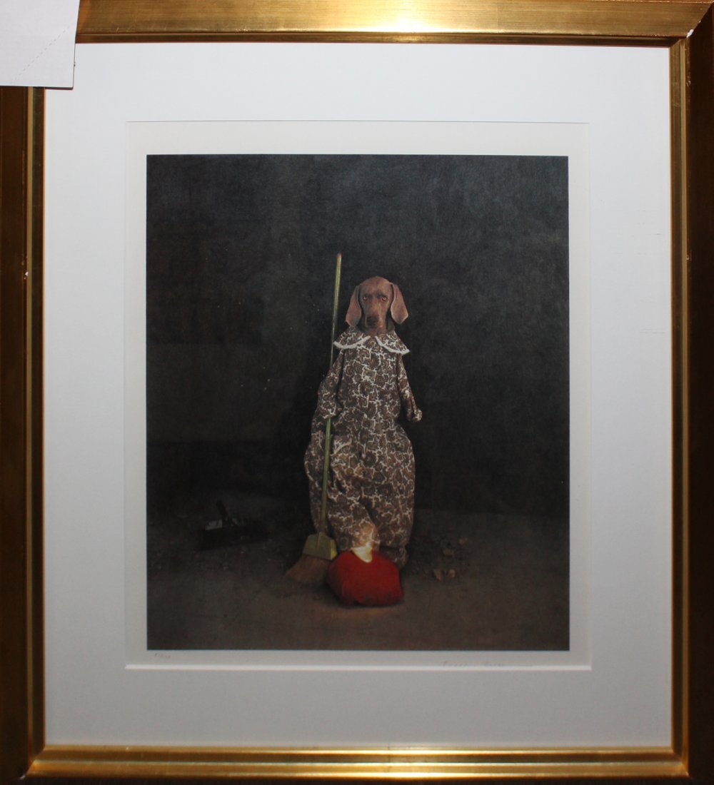 William Wegman "Fairy Godmother": Artist: William Wegman Title: Fairy Godmother Year: 1994 Portfolio: Cinderella Medium: Photolithograph on paper Edition: From the rare limited edition of 120 Size: 27 1/2" x 23 1/2" Sign