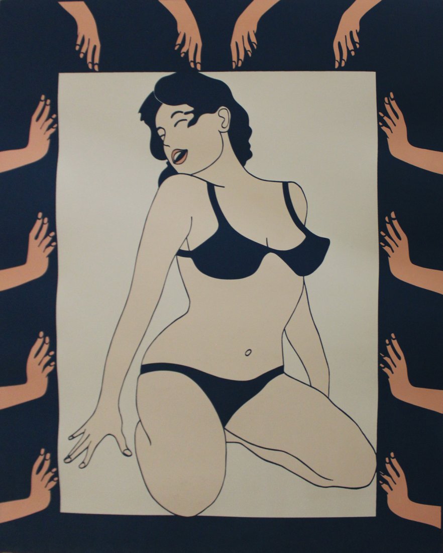 John Wesley "Maiden": Artist: John Wesley Title: Maiden Year: 1965 Medium: Original screenprint on paper Edition: From the rare limited edition of 200 Size: 19 3/4" x 23 3/4" Signature: Signed and numbered in pencil<