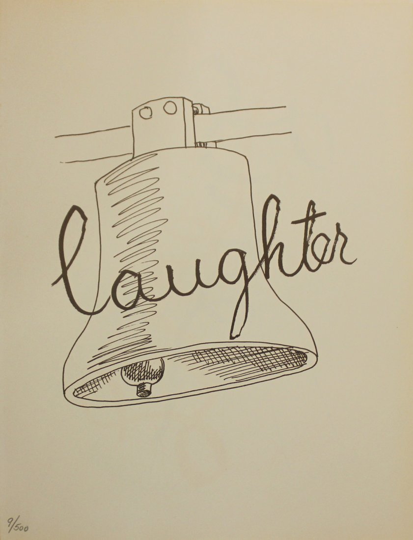 Man Ray "Laughter": Artist: Man Ray Title: Laughter Suite: Alphabet for Adults Year: 1970 Medium: Lithograph on paper Edition: From the limited edition of 500 Size: 15 1/2" x 12" COA provided. Guarantee