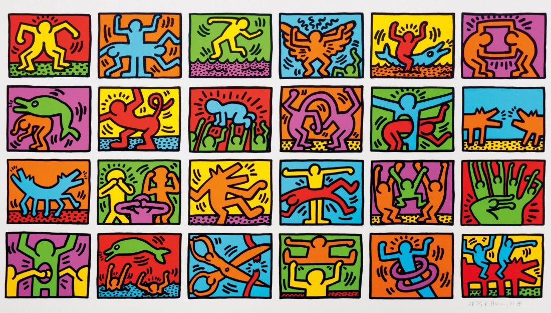 Keith Haring, "Retrospect" Original Silkscreen, 1989