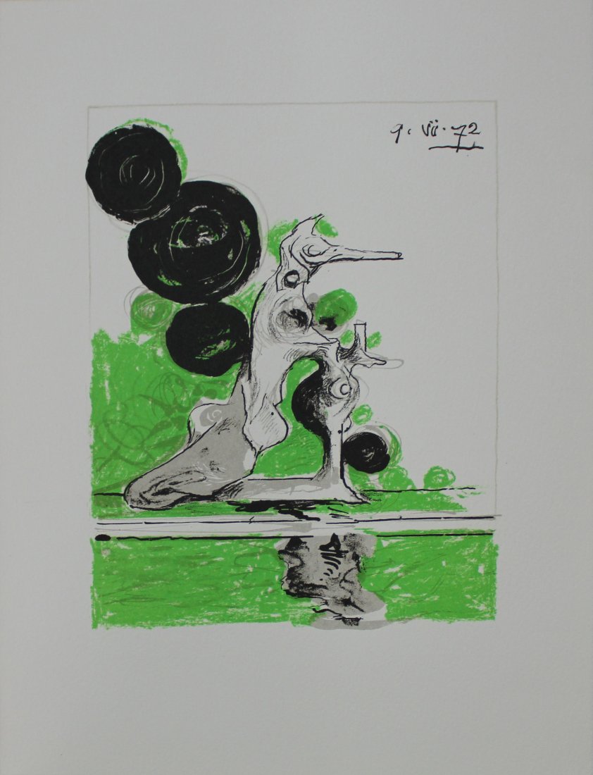 Graham Sutherland - "Hybrid" from Souvenirs de: Title: "Hybrid" from Souvenirs de Portraits d'Artistes. Jacques PrÃ©vert: Le Coeur Ã l'ouvrage. Artist: Graham Sutherland Dimensions: 12.75 x 10 Medium: Original lithograph on Vellum <