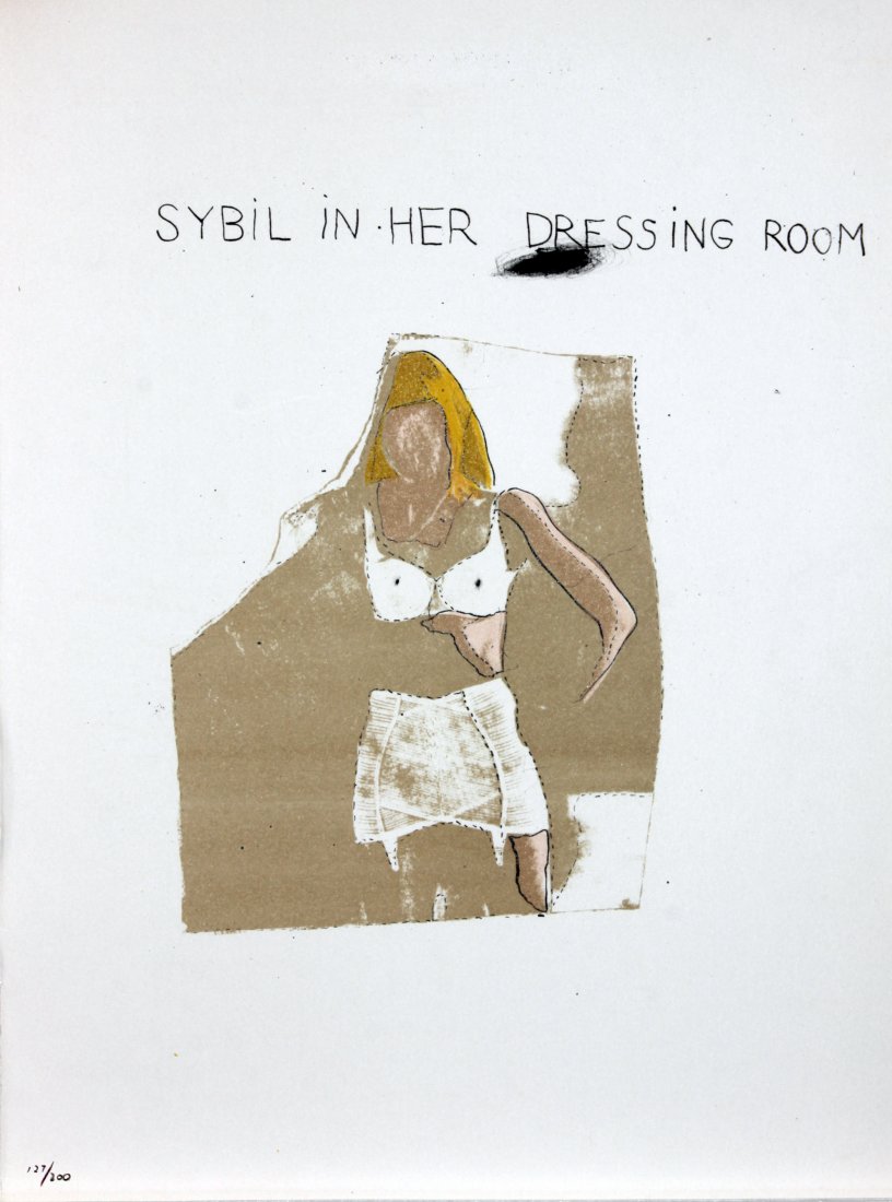 Sybil in Her Dressing Room by Jim Dine: Sybil in Her Dressing Room Jim Dine Original lithograph in colors 1968 127 from the rare limited edition of 200 Unsigned 18 x 12.75 x 0