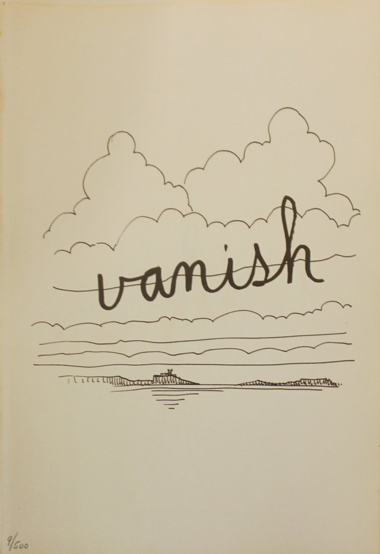 Man Ray "Vanish": Artist: Man Ray Title: Vanish Suite: Alphabet for Adults Year: 1970 Medium: Lithograph on paper Edition: From the limited edition of 500 Size: 15 1/2" x 12" COA provided. Guaranteed