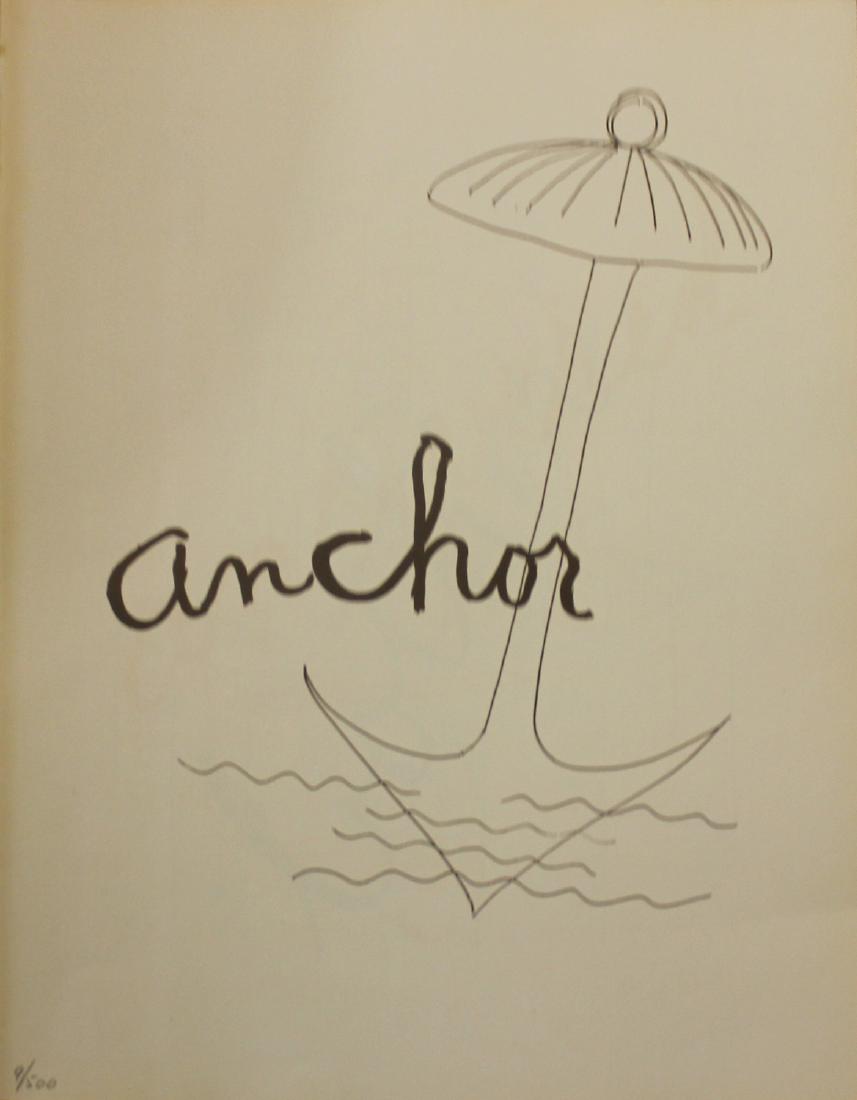 Man Ray "Anchor": Artist: Man Ray Title: Anchor Suite: Alphabet for Adults Year: 1970 Medium: Lithograph on paper Edition: From the limited edition of 500 Size: 15 1/2" x 12" COA provided. Guaranteed