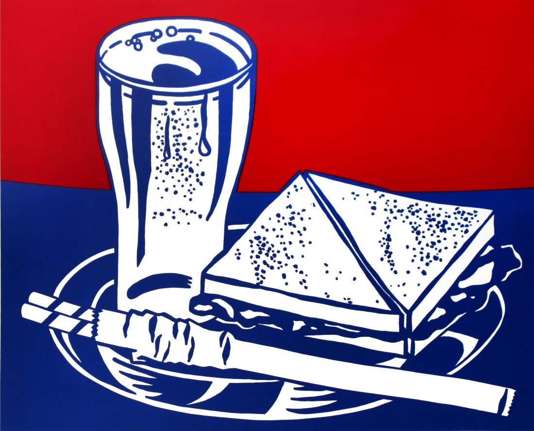 Roy Lichtenstein - Sandwich and Soda  from "Ten Works + (1 of 3)